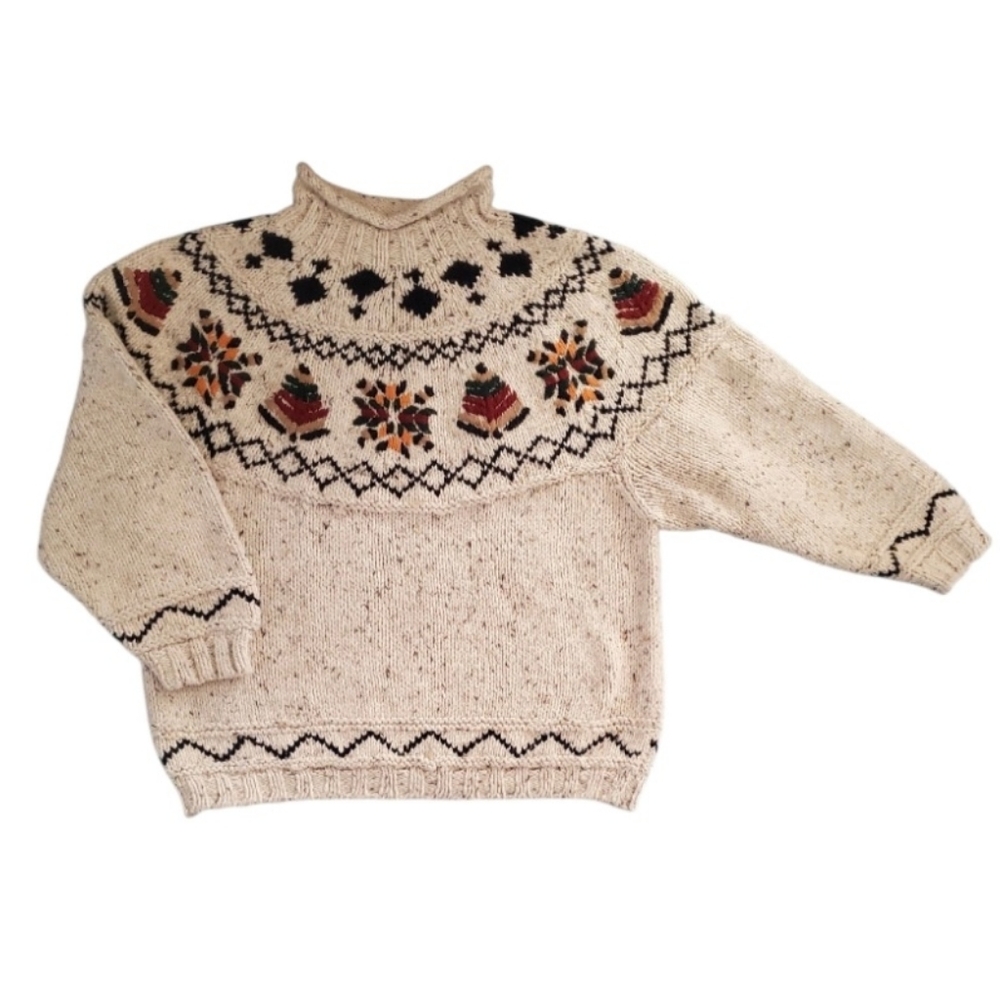 Vintage Mock Neck Wool Blend Sweater